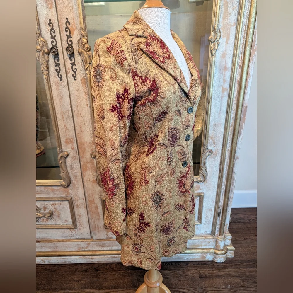 CAbi Tapestry Gold Brocade Guinevere Coat - Picture 3 of 7